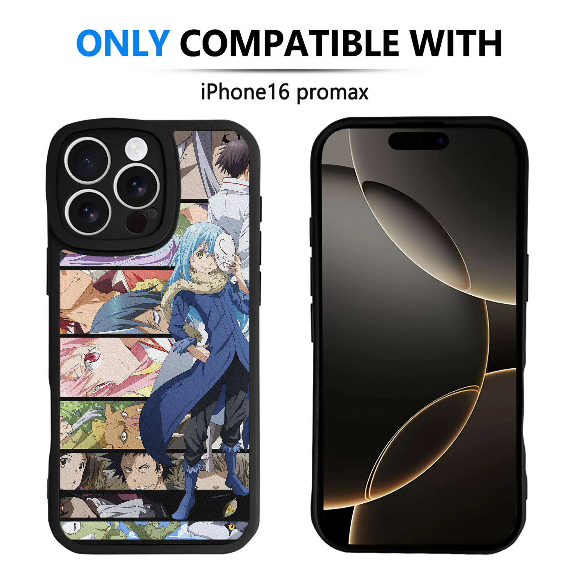 （画像用） 転スラ Regarding Reincarnated to Slime 【iPhone 16シリーズ対応】シリコンスマホケース（レザー調） 材質：シリコン